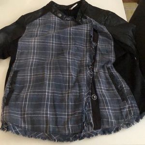 Free People flannel/leather jacket